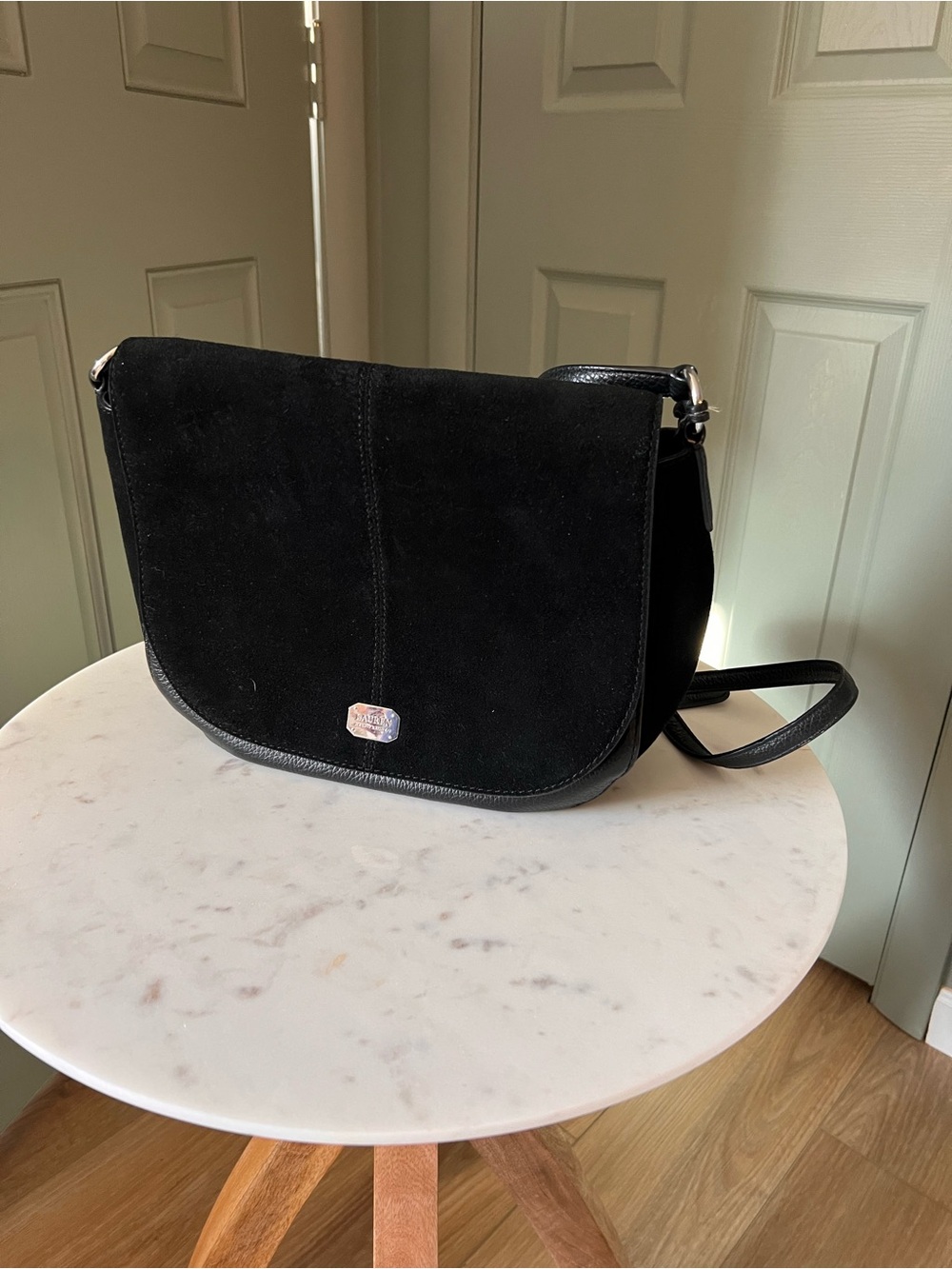 Polo by Ralph Lauren Black Suede Shoulder Bag